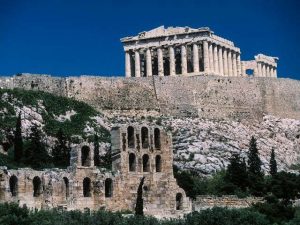 Greek ruins and ancient buildings