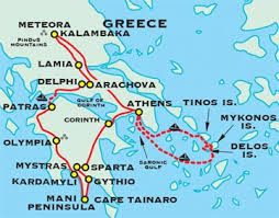 Mountains map in greece