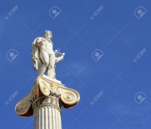 Neoclassical statue of ancient Greek god